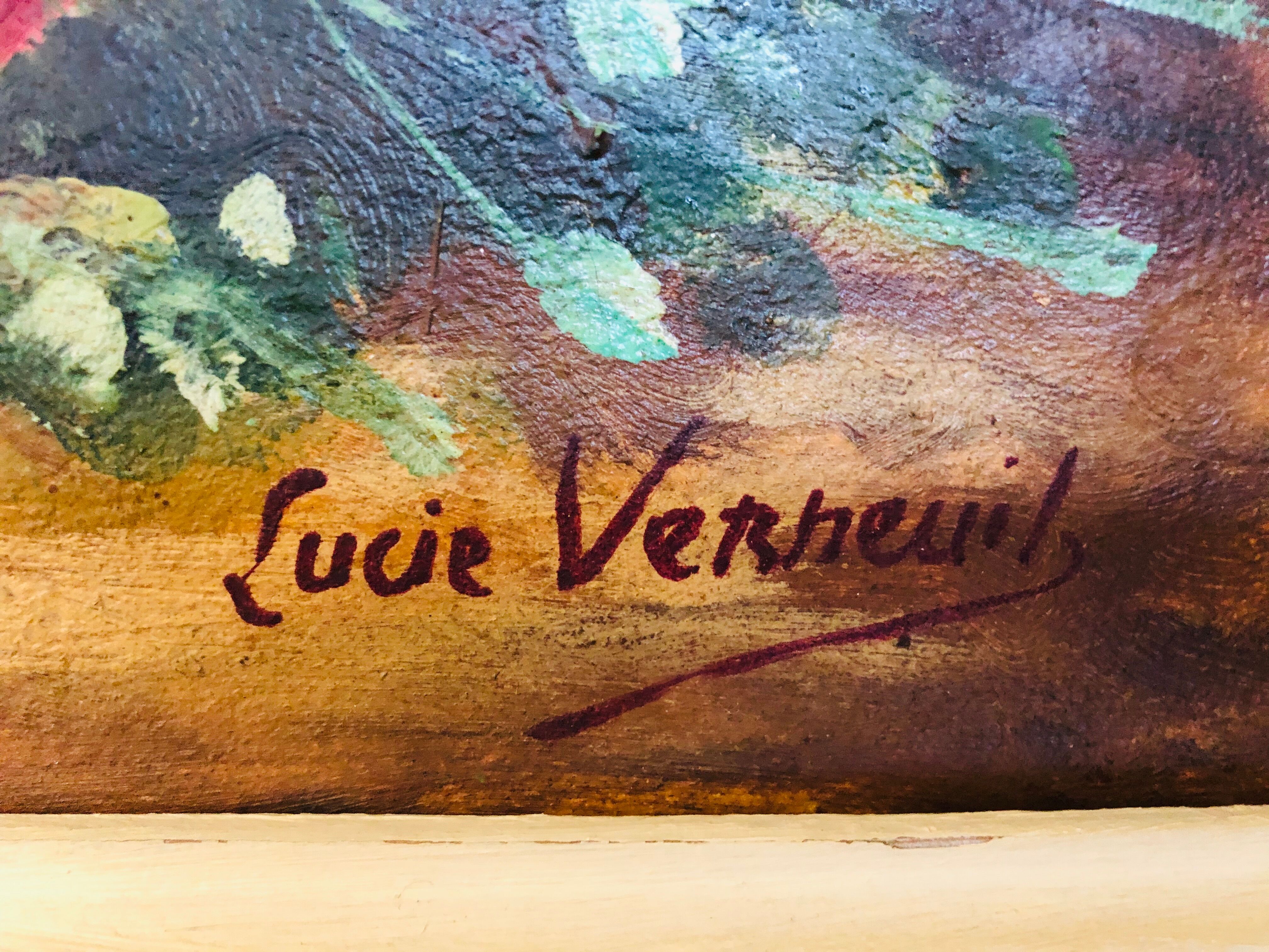 Oil on canvas: still life with roses