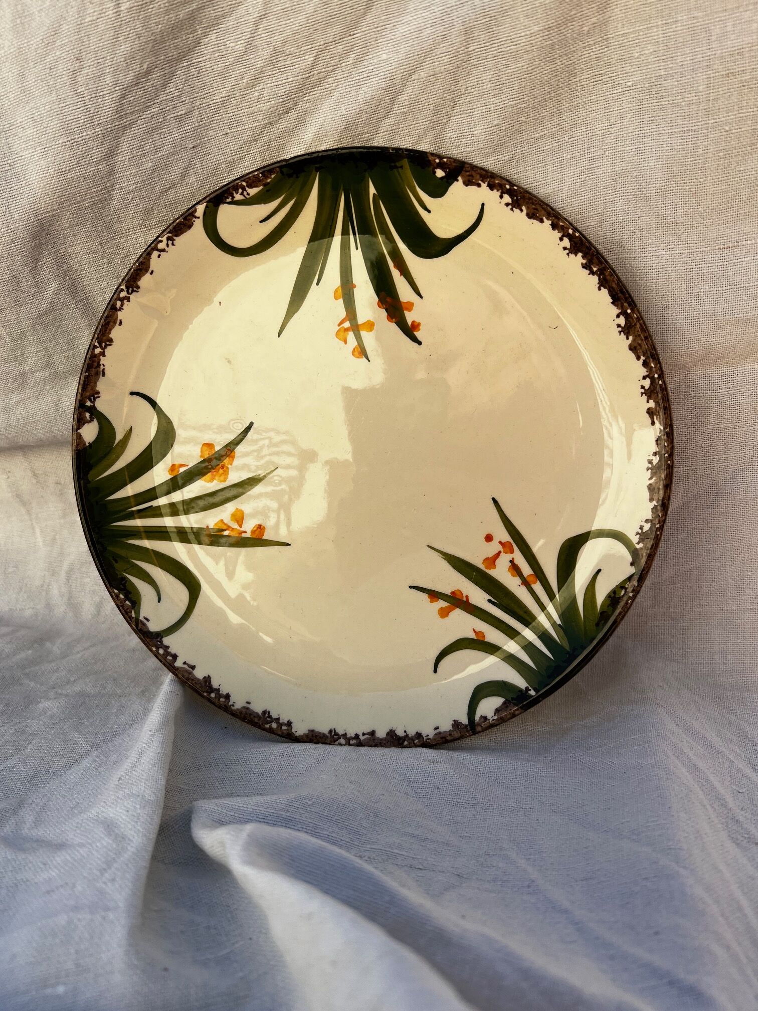 Floral pattern dessert plate