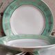 Six plates of vintage Badonviller earthenware with gold frieze