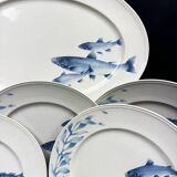 Villeroy & Boch Pescara porcelain set blue fish 6 plates + dish