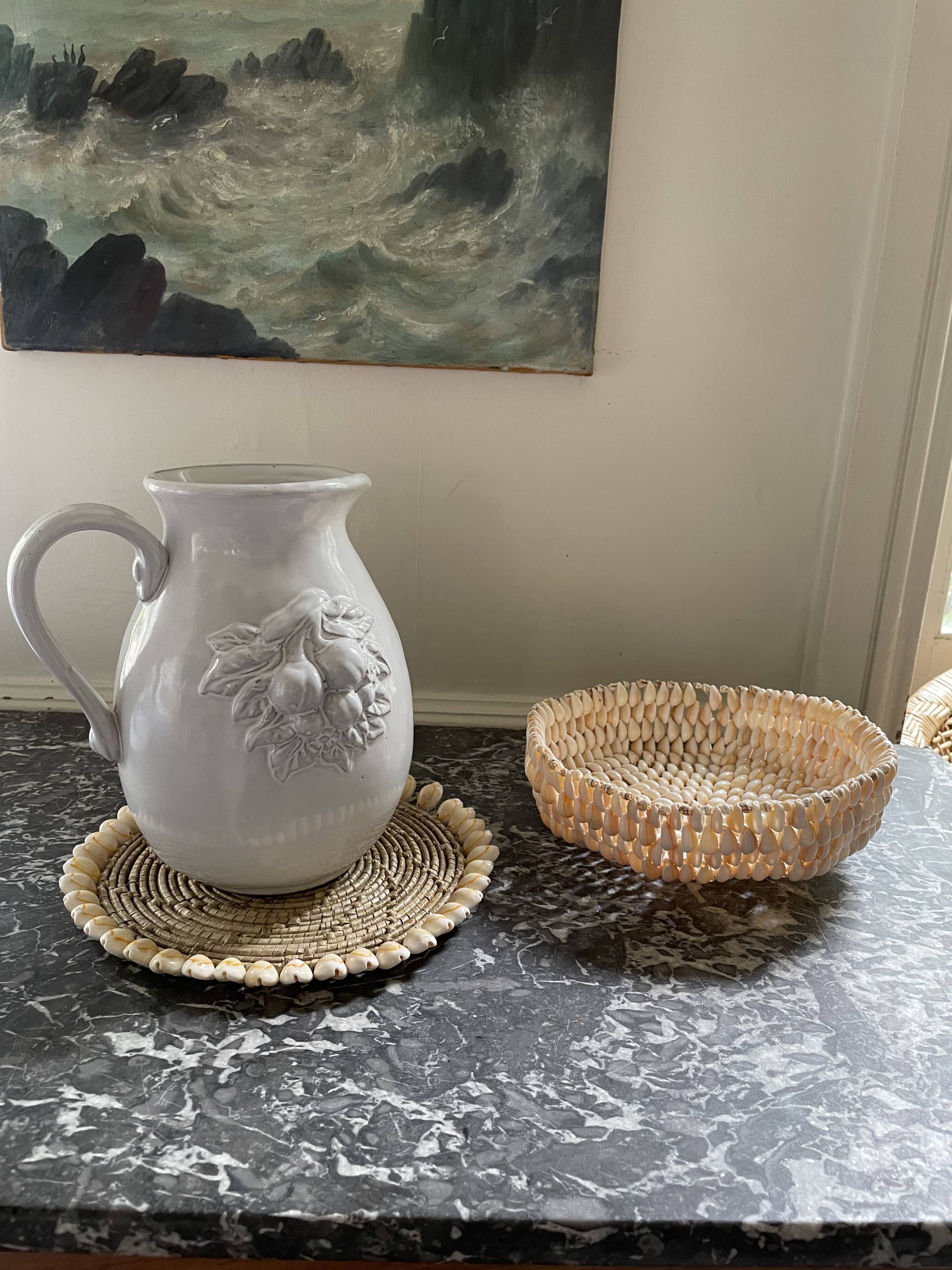 Pitcher in dabbling cherry decoration