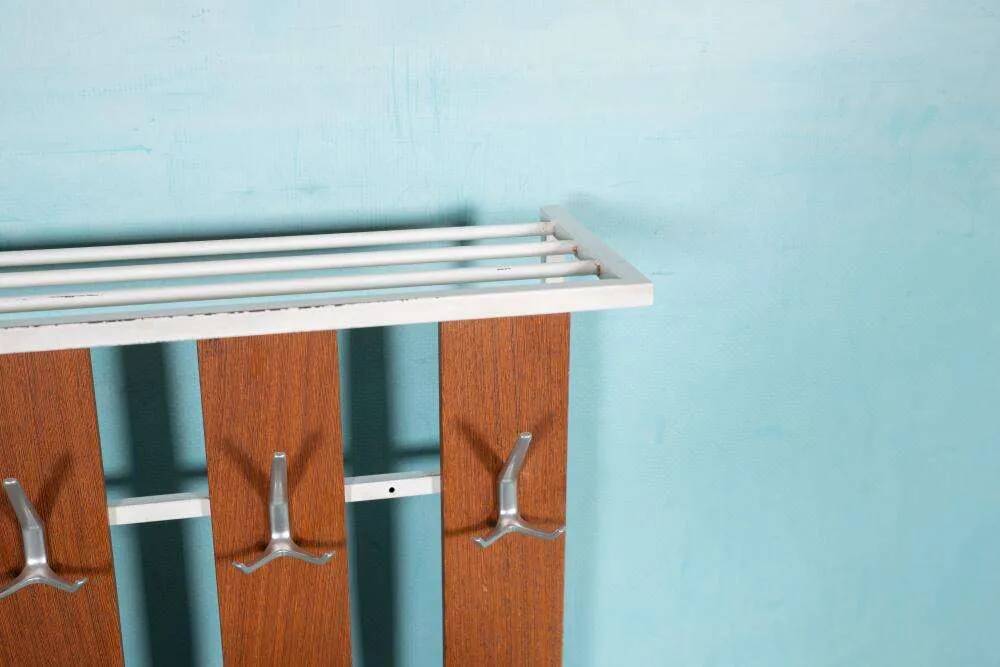 Vintage hardwood coat rack, minimalist mid-century coat rack.