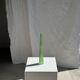 Vintage polished green glass soliflore vase H32