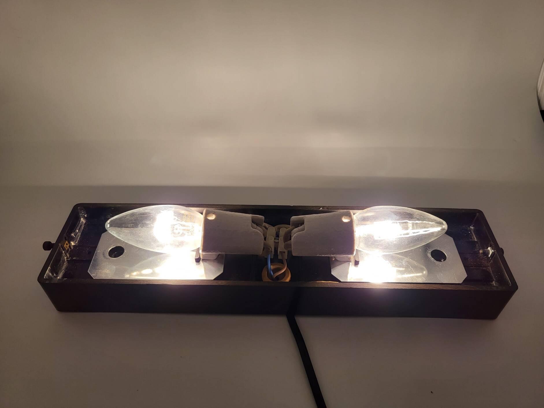 Erco Glass and Bakelite Wall Sconces 1960s, Set of 2 Vintage