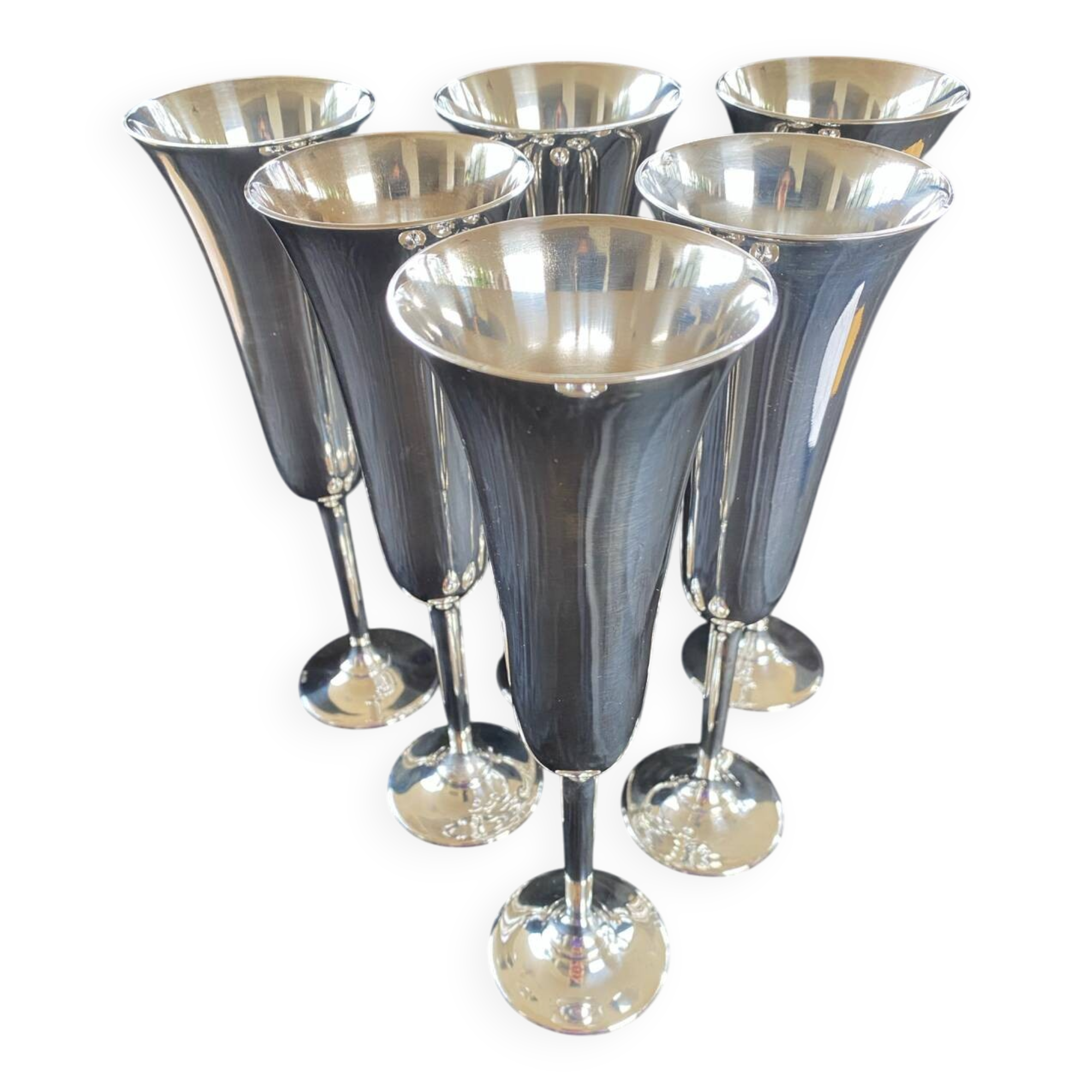 Lot of 6 silver metal cups