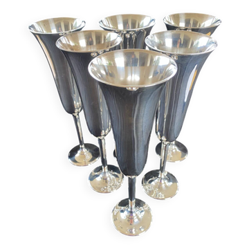 Lot 6 Coupes metal argenté
