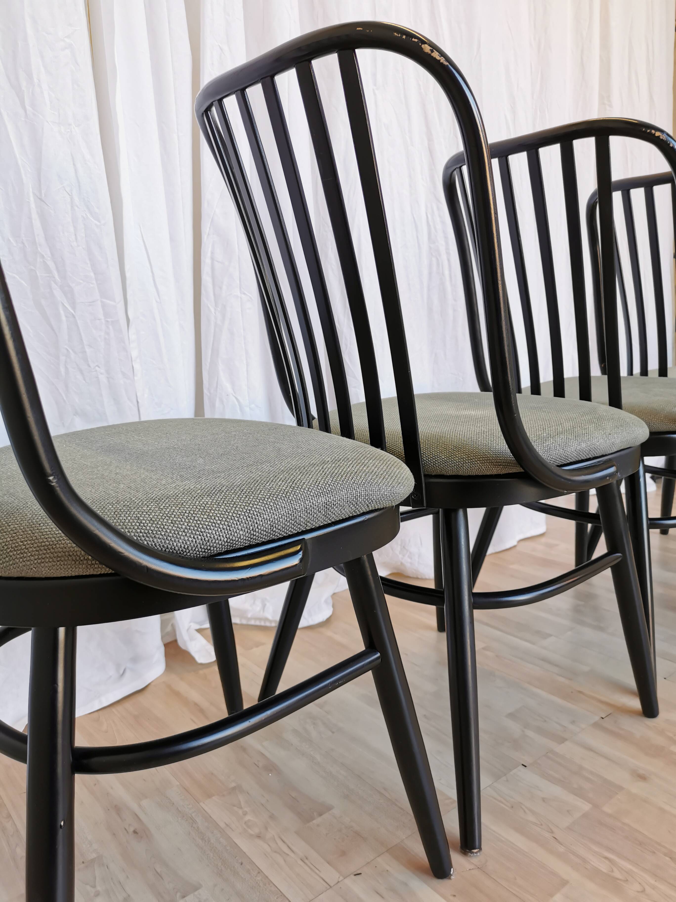 Vintage Bentwood Dining Chairs - Set of 4 Ligna Style - 1980s Yugoslavia