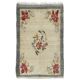 Vintage Hand-Knotted Turkish Tulu Rug with Floral Design in Cream, Gray and Red