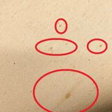 Lamp Le Dauphin black ceramic glazed, wicker canelé, imitation leather havana ~ 70's