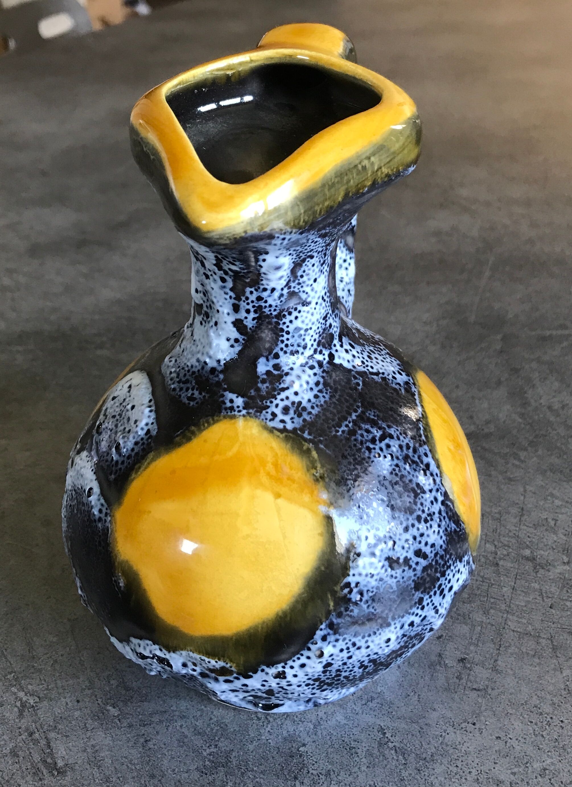 Ceramic pitcher fat lava from vallauris 14.5 cm