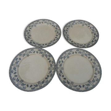 4 flat plates Sarreguemines U&Cie hazelnut model