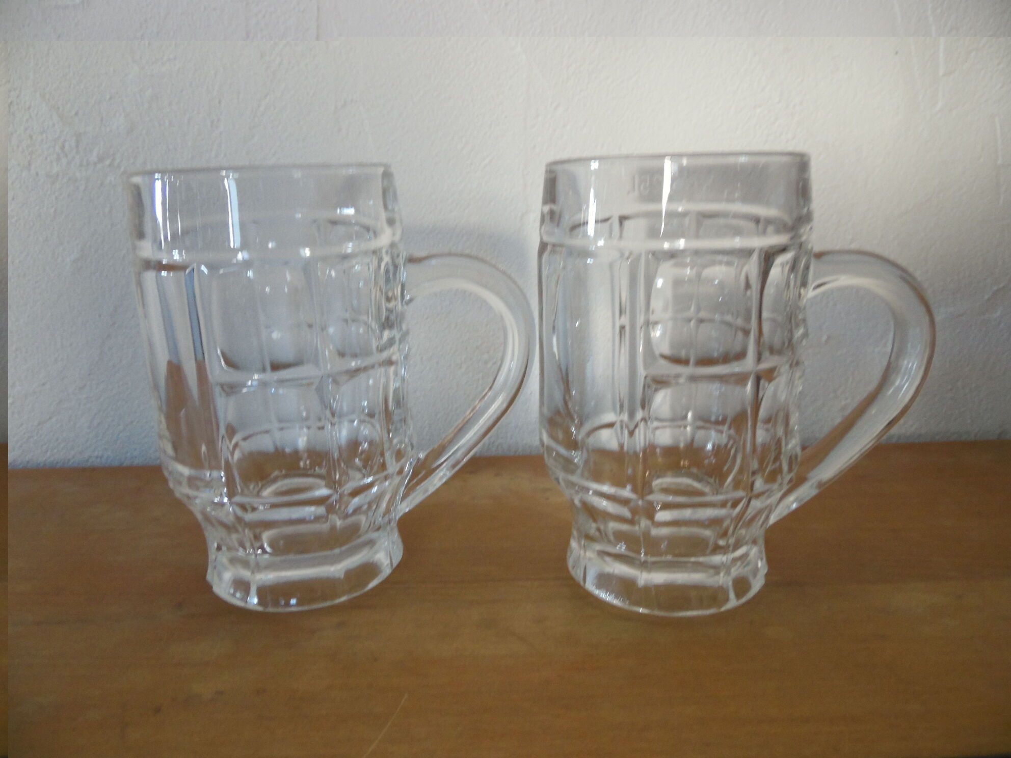 Duo of mugs a beer transparent glass