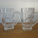 Duo of mugs a beer transparent glass