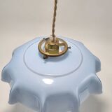Blue opaline glass pendant light