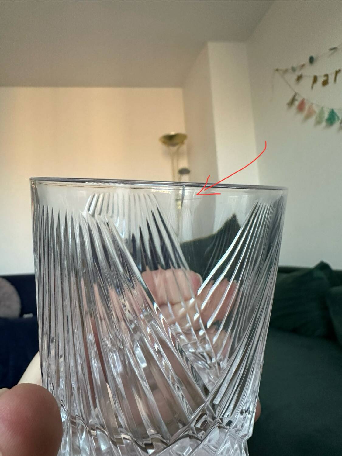 Set of vintage crystal whiskey glasses