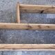 Large vintage wall shelf in raw wood