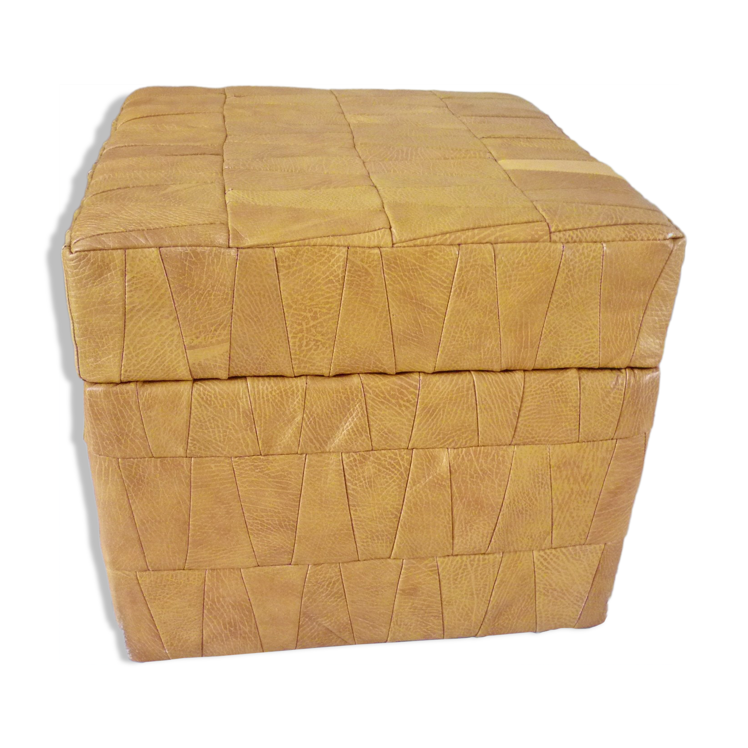 Stool, leather storage chest, 60