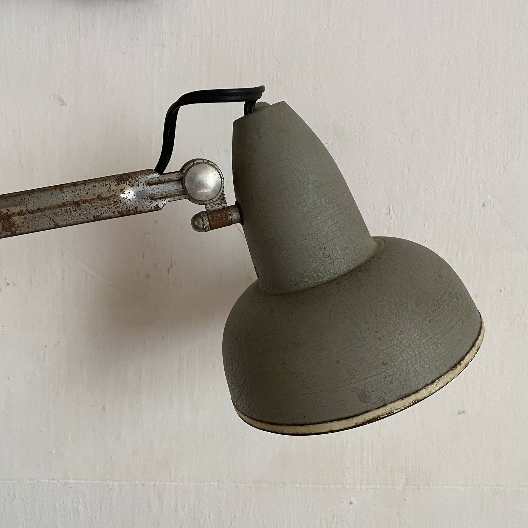 Lampe d'atelier Superchrome à étau , lampe industrielle 2 bras