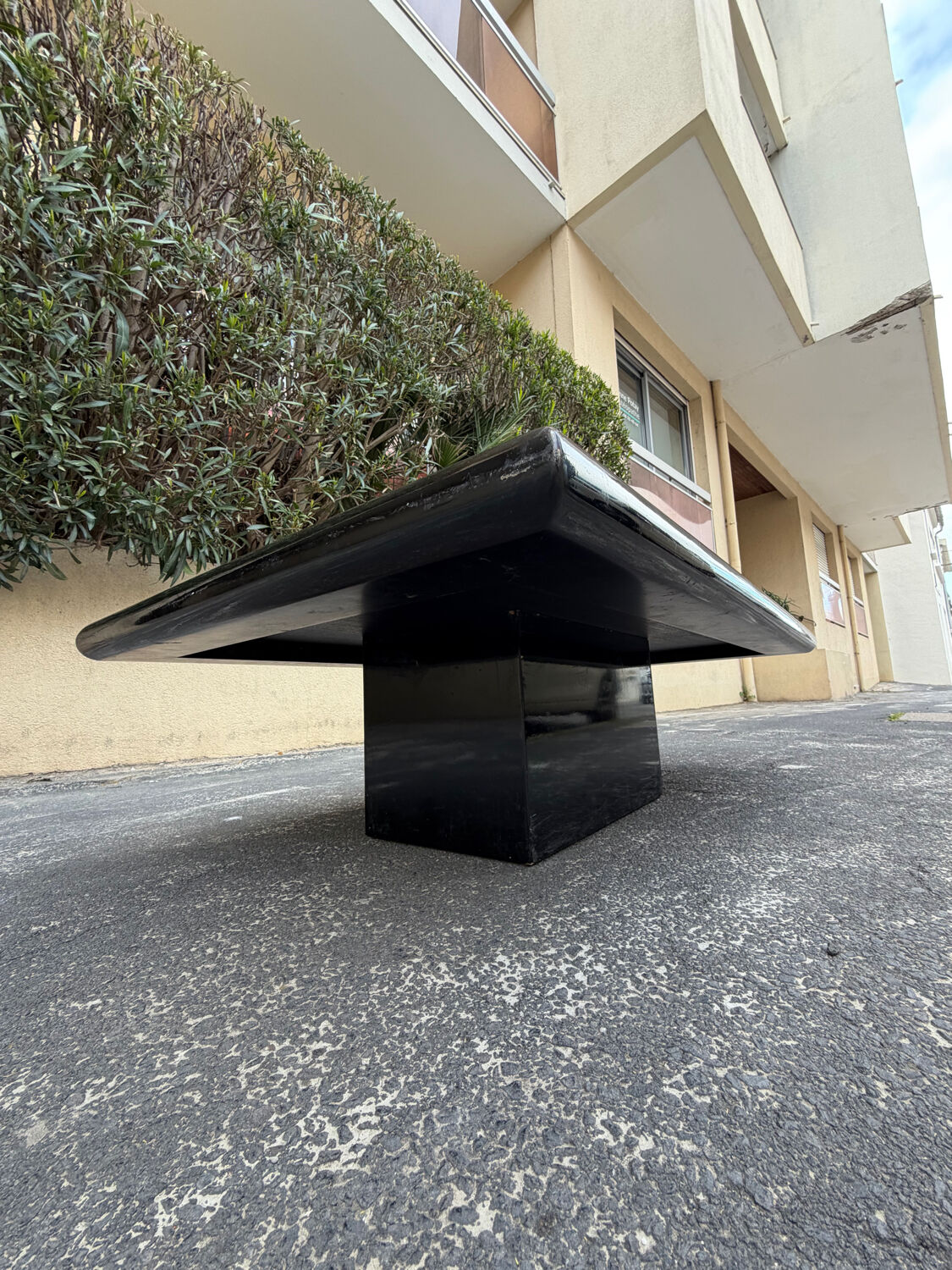 70s elm burl coffee table
