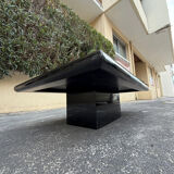 70s elm burl coffee table