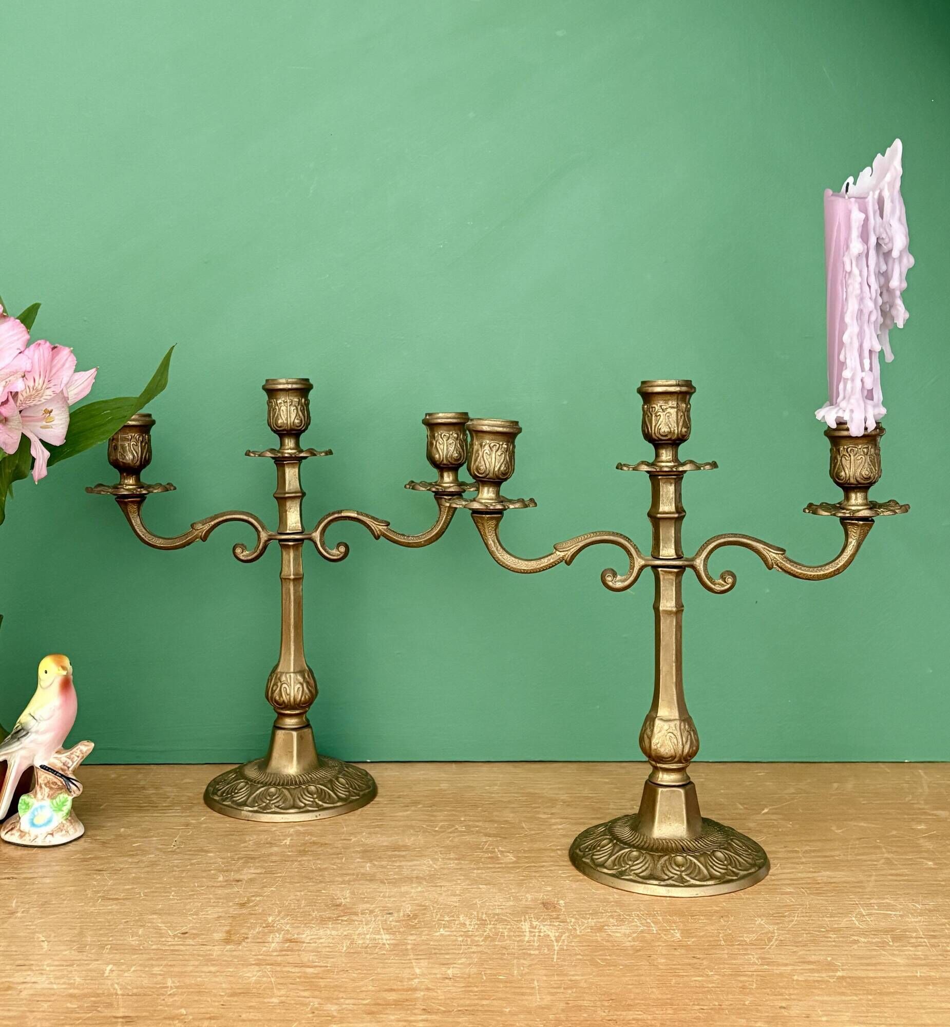 Paire de chandeliers vintage