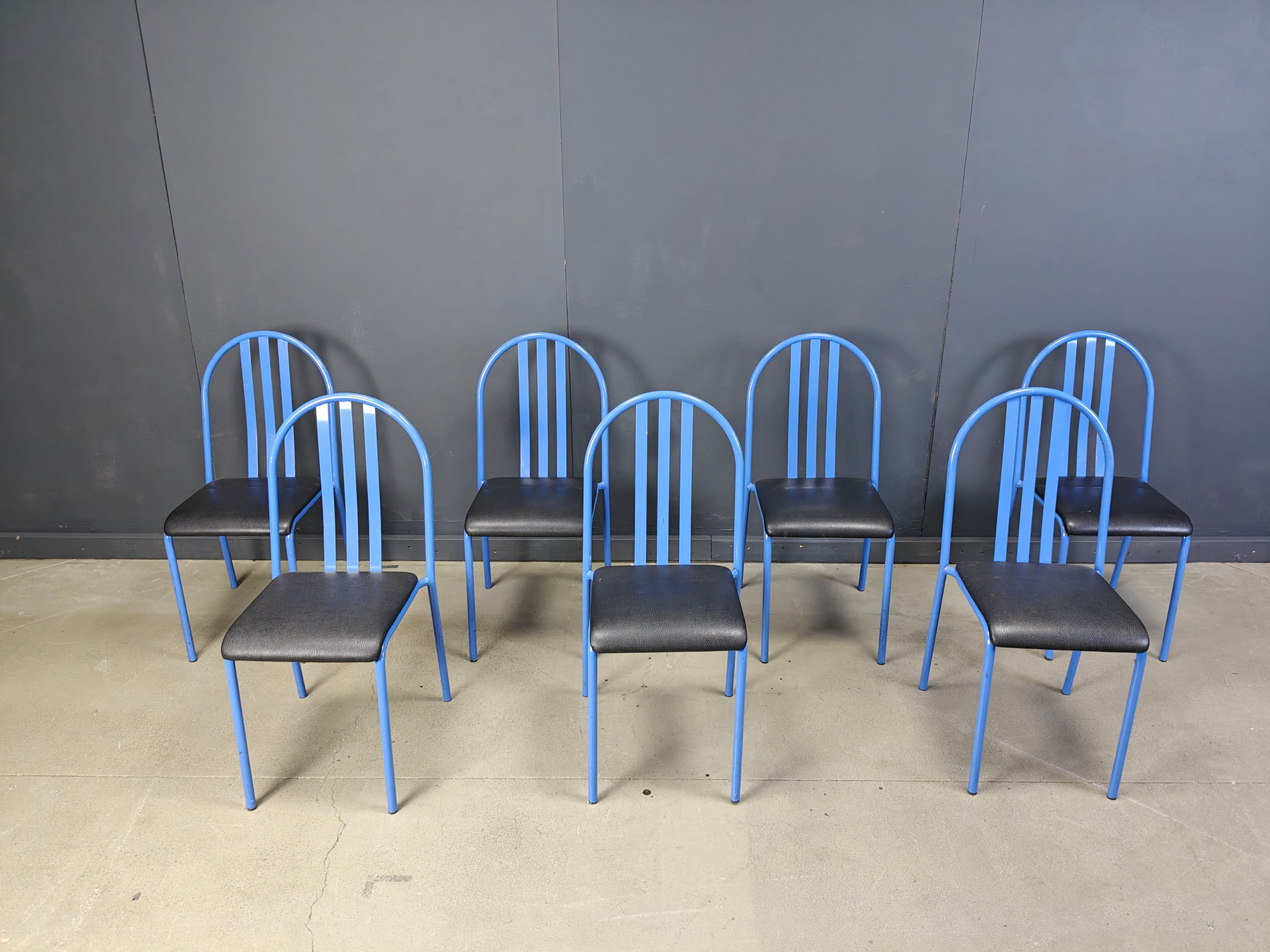 Ensemble de chaises Nr 222 par Robert Mallet-Stevens, années 1980, ensemble de 7.