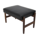 Footrest in Teak and Black Leather, Denmark, 1960s