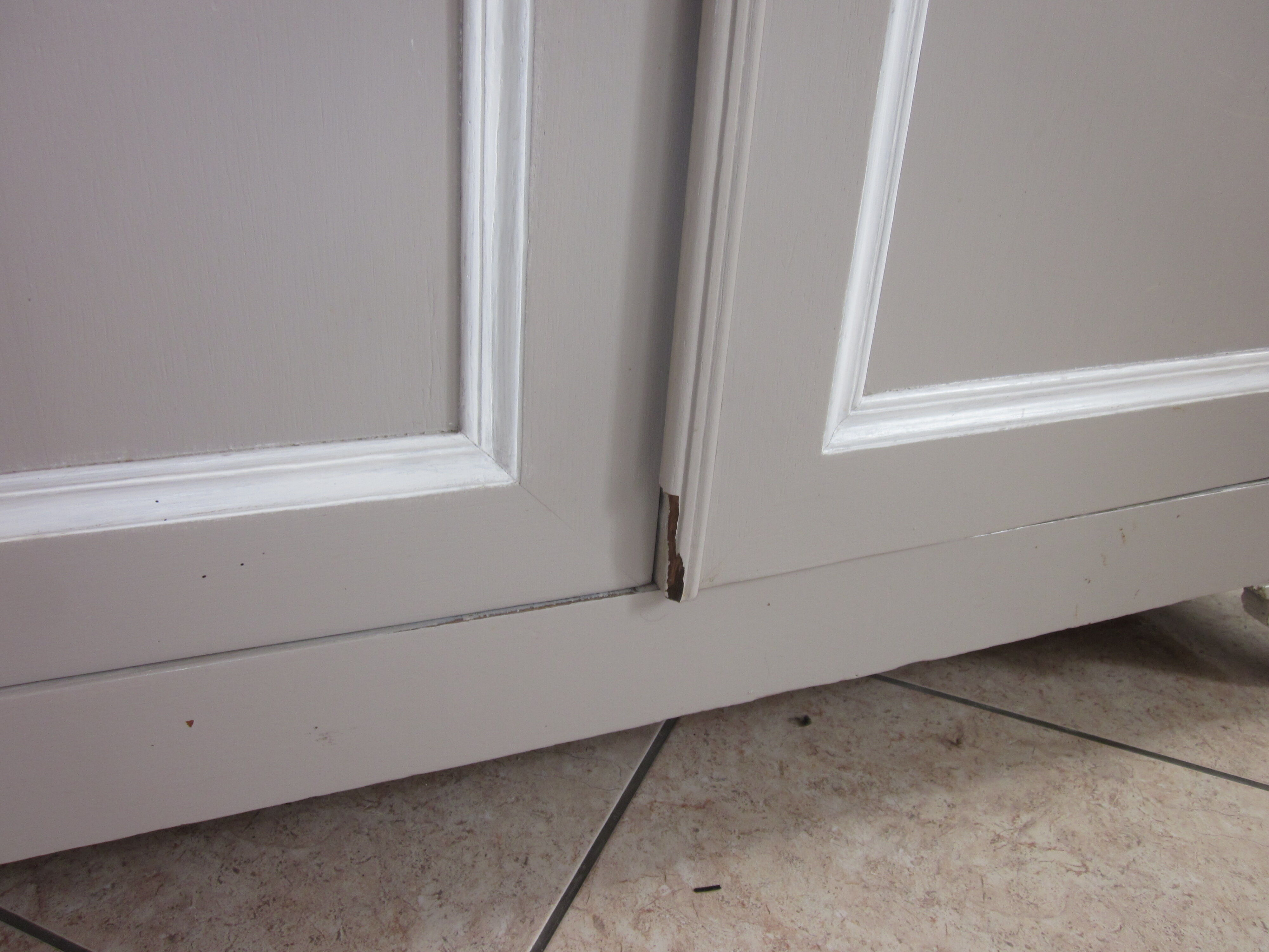 2-body old painted wooden buffet