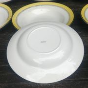 Set of thirteen old porcelain soup plates signed "Biarritz"