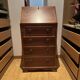 Secretary with a burr elm finish — English manufacture Rosjohn