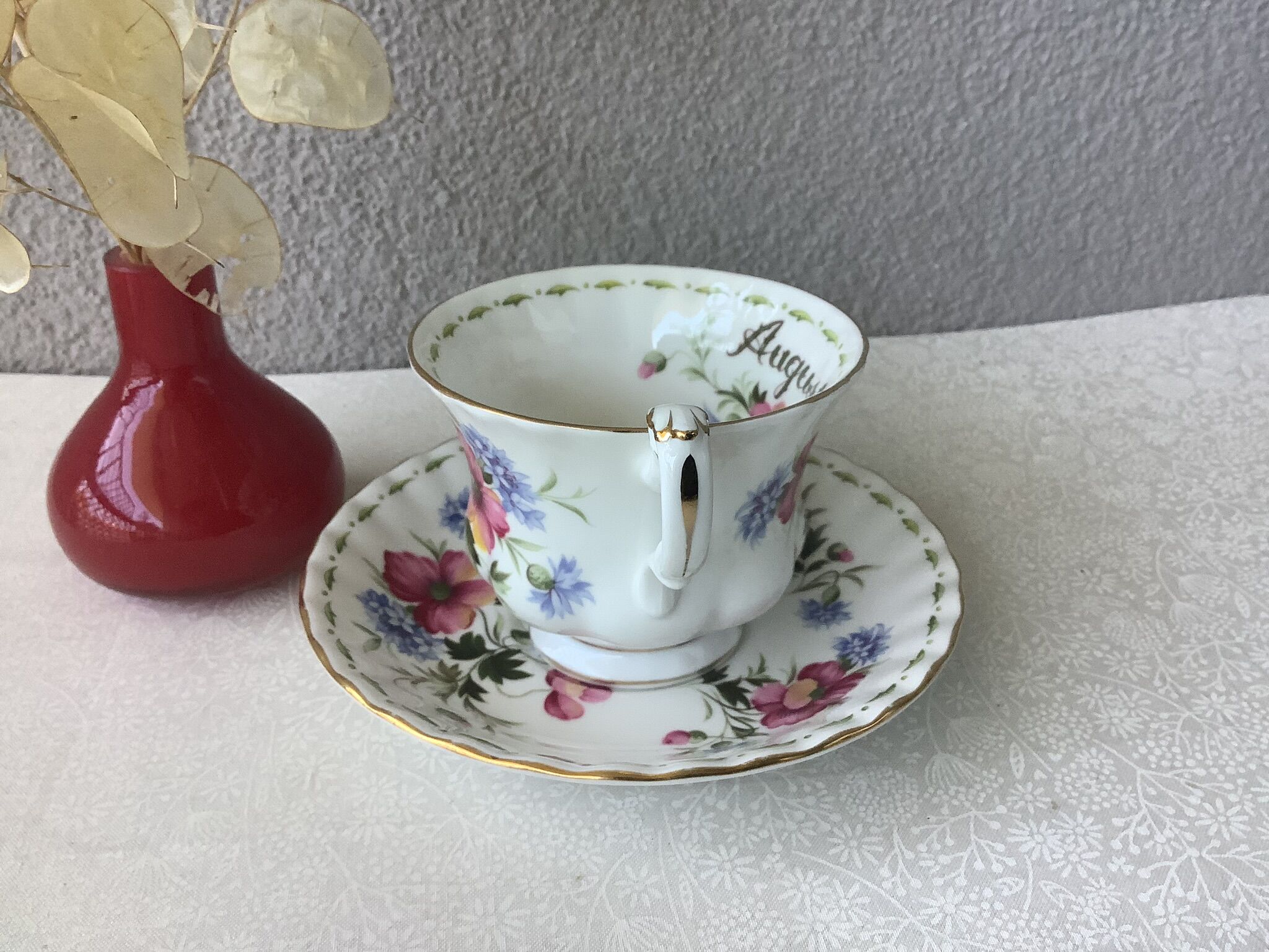 Royale Albert Flower of the month tea cups - Flower of the month August