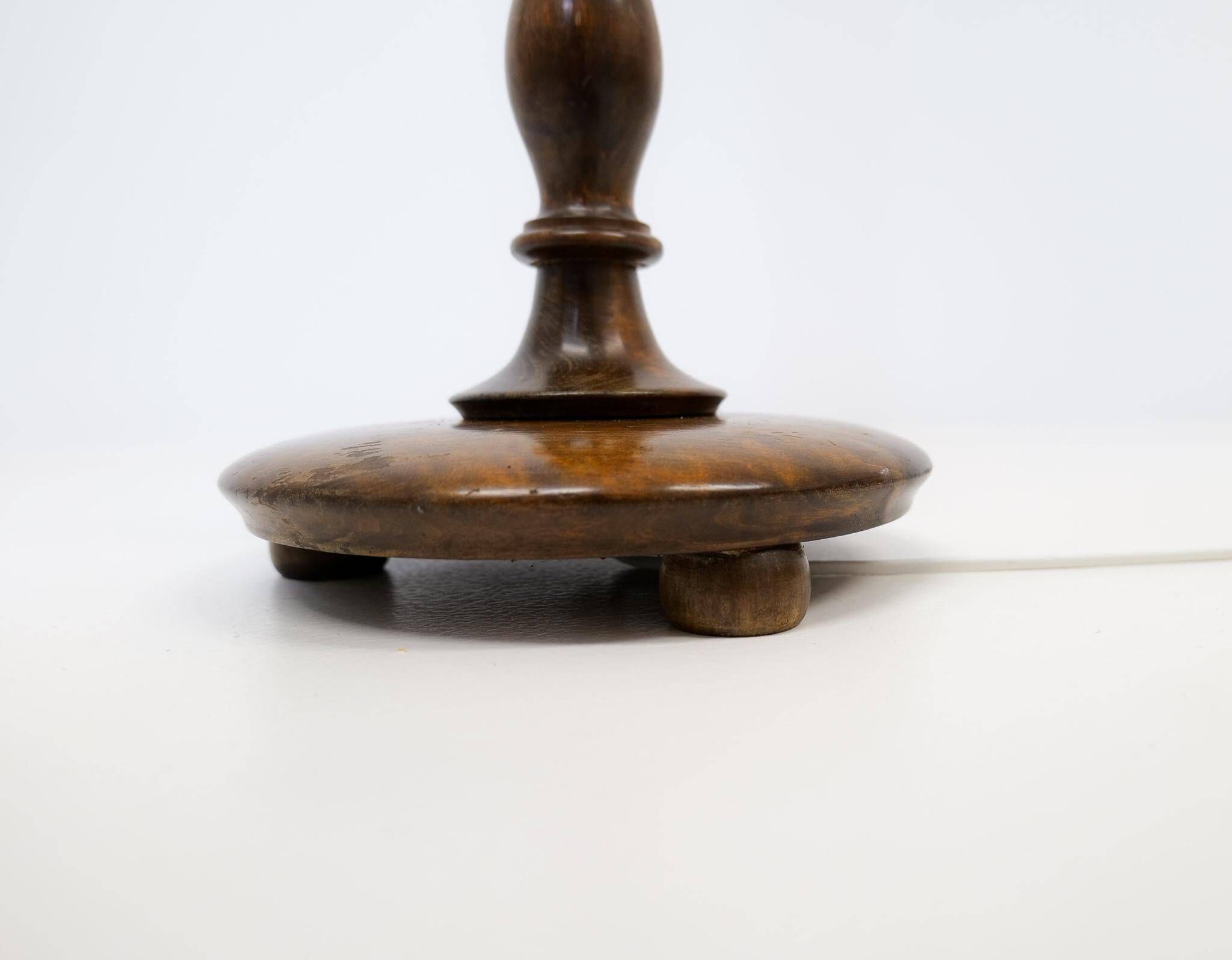 Organic whirlwind floor lamp in stained birch, Art Deco, Sweden, 1940s.