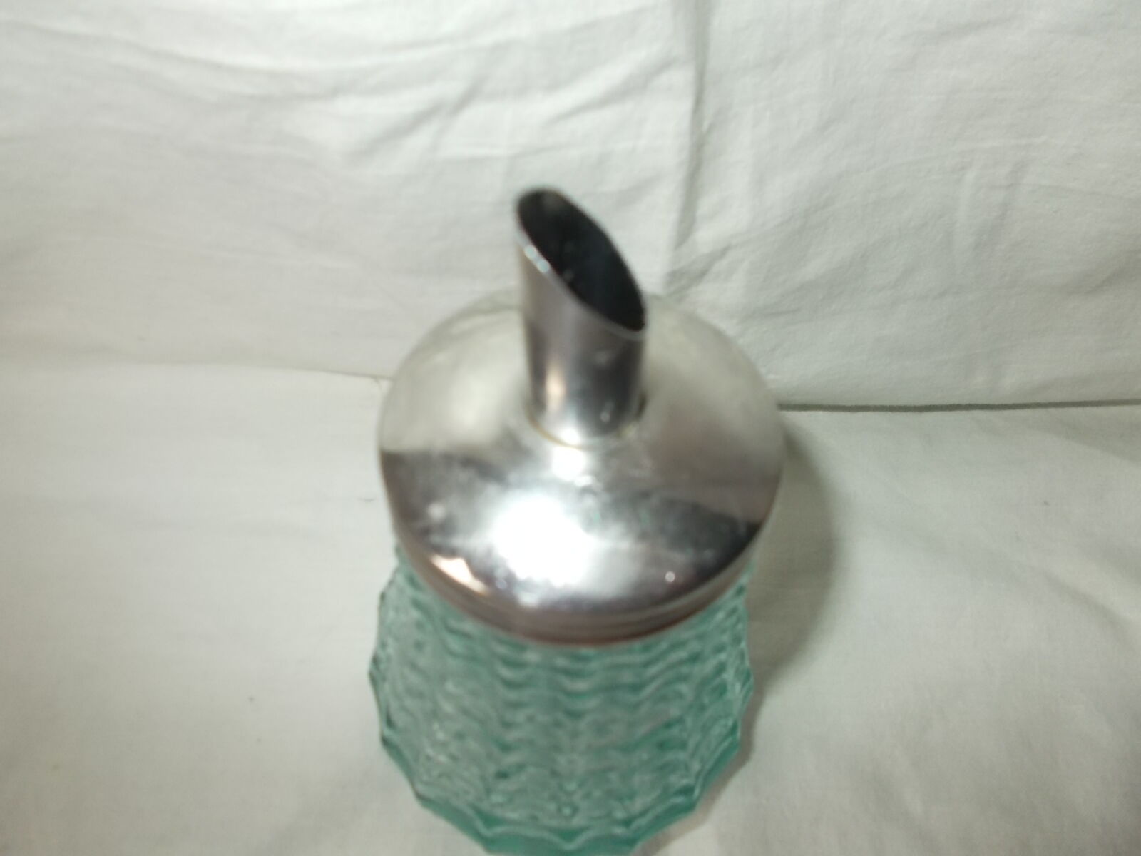 Blue moulded glass sugar bowl