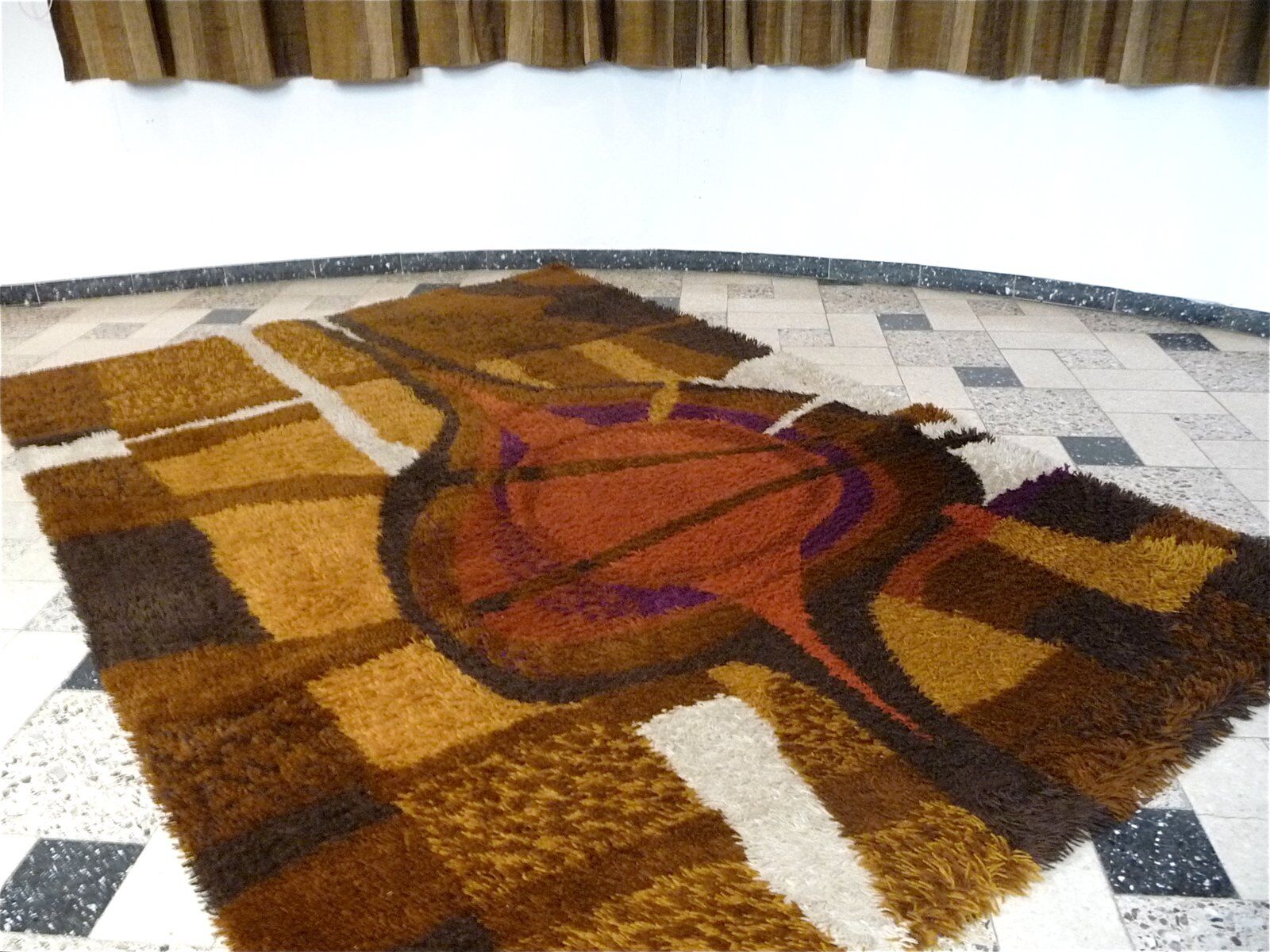 Large Scandinavian Rug with abstract Decor by Ege Rya, Denmark 1960s