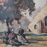 Watercolor signed E.JOLY - Breton chapel 1960