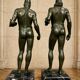 bronze sculptures with a green patina representing the Riace warriors
