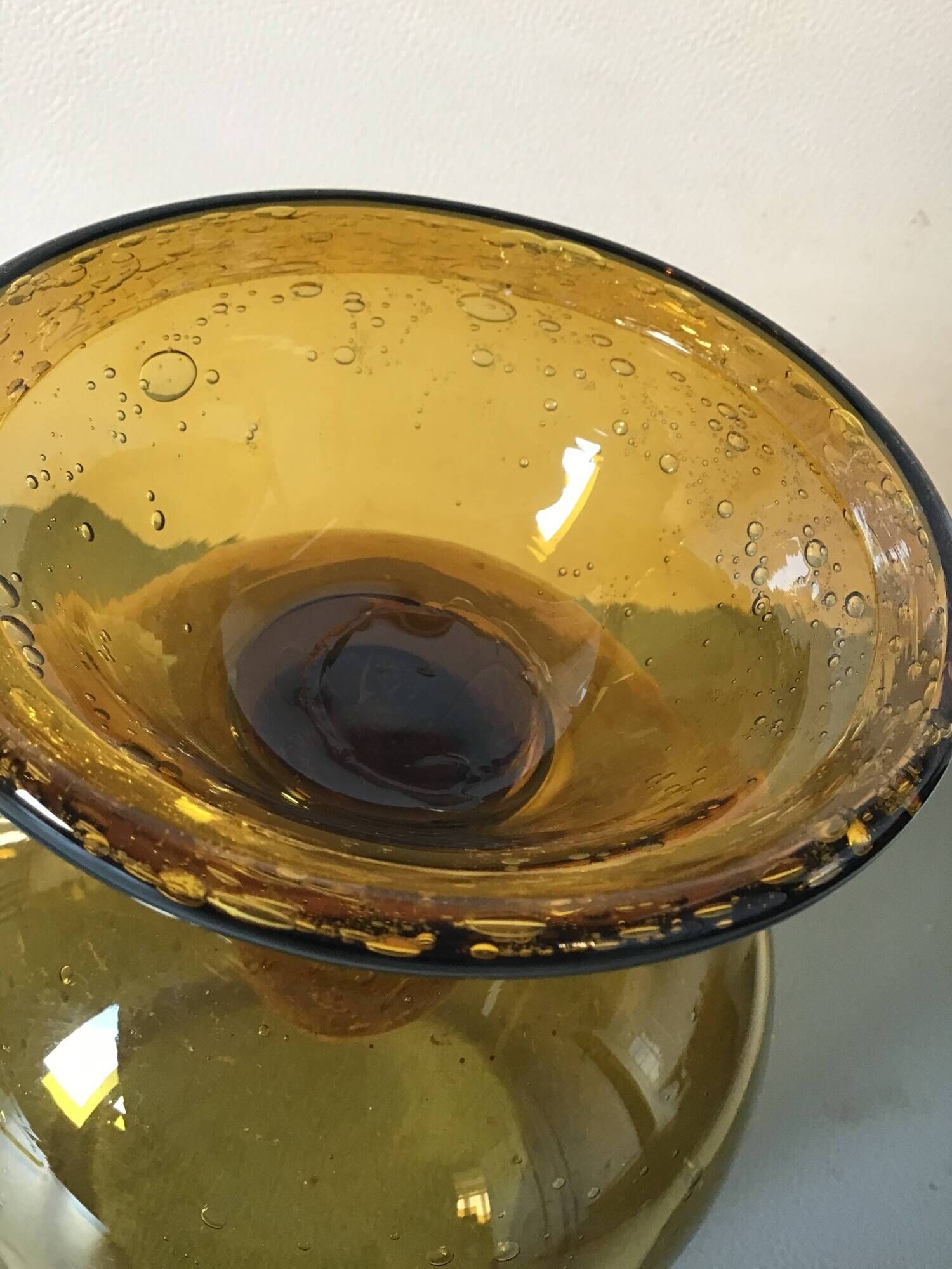 Glass photophore Sufi bubble Biot large 'amber model'