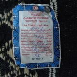 Vintage Berber Carpet Black and Beige Authentic Design Chic Ethnic Style