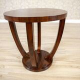 Late 20th Century Art Deco Round Mahogany Side Table, 1950s