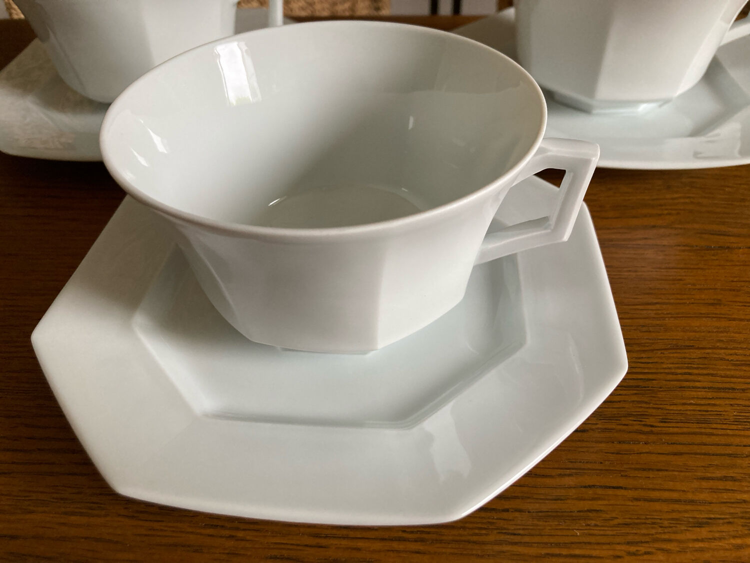 Trio of Limoges porcelain cups