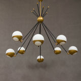 Italian brass chandelier with 8 light points