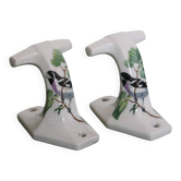 Pair of Paris porcelain coat hooks