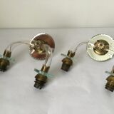 Pair of glass and mirror sconces