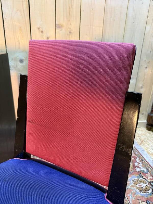 Bureau laqué noir de style Art Déco et sa chaise