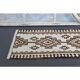Tapis couloir vintage en laine et coton turc noué à la main blanc 90x307