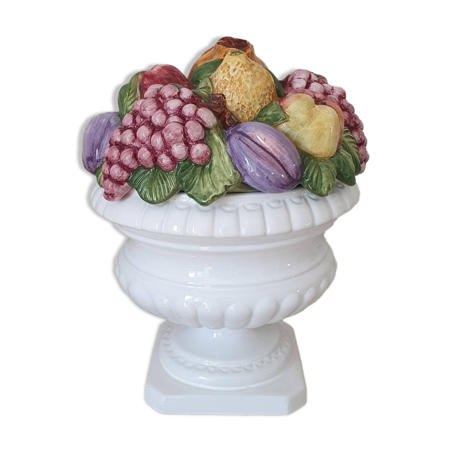 Medici vase and slipware fruit composition