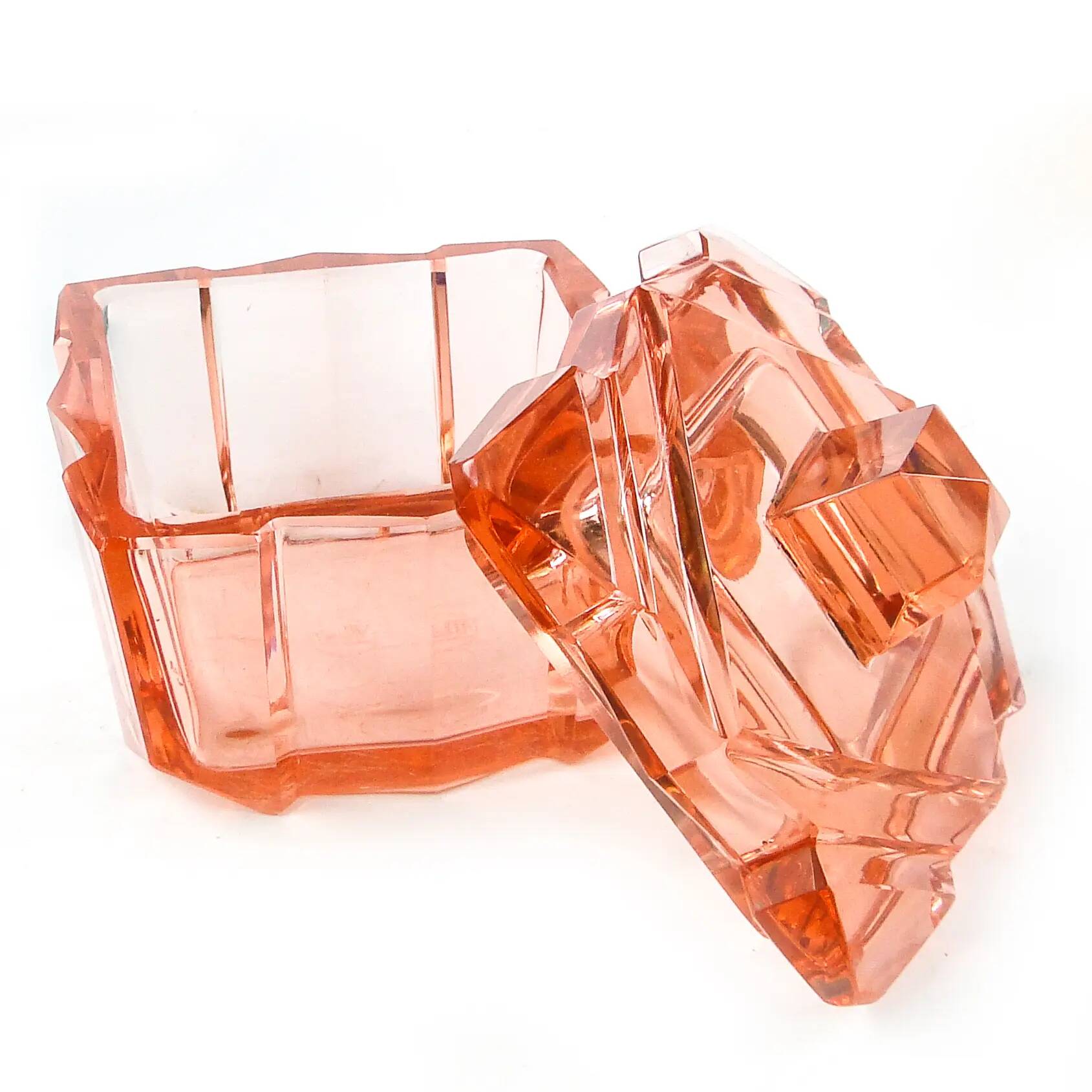 Art Deco bonbonniere, crystal, Moser, Czechoslovakia, 1930s