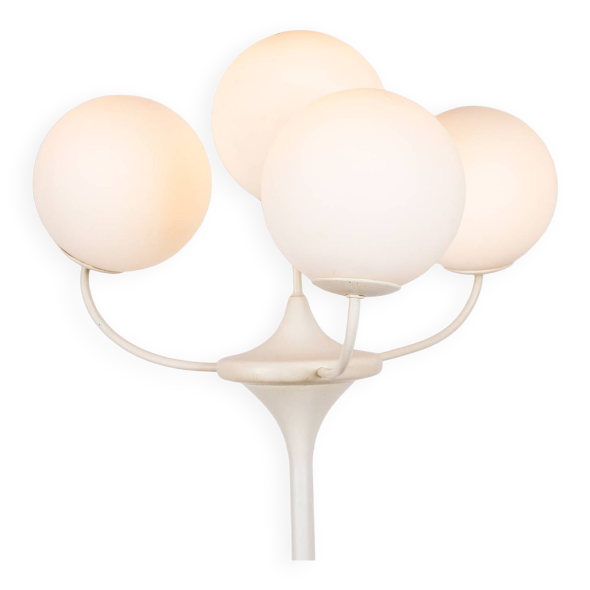 Large floor lamp, 4 branches finished with opalines, by Eva Renée Nele for Temde Leuchten 1960