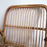 Pair of bamboo and rattan armchairs