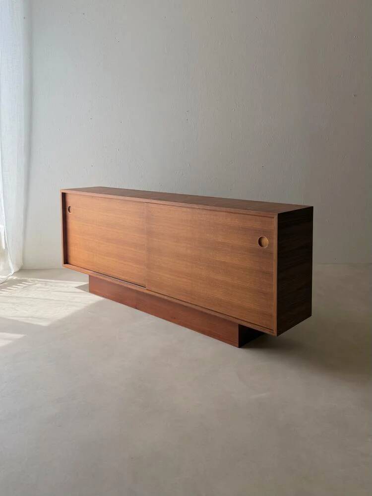 Danish mid-century teak sideboard with sliding doors